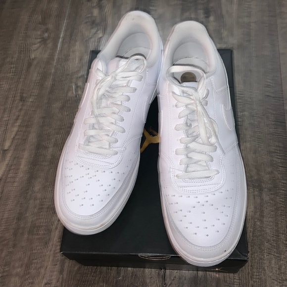 MENS NIKE ALL WHITE COURT VISION LOW SIZE 12 🏀⭐️ - Picture 1 of 8